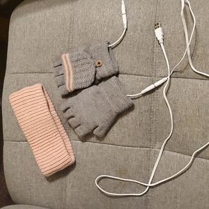 Earmuff and heated gloves